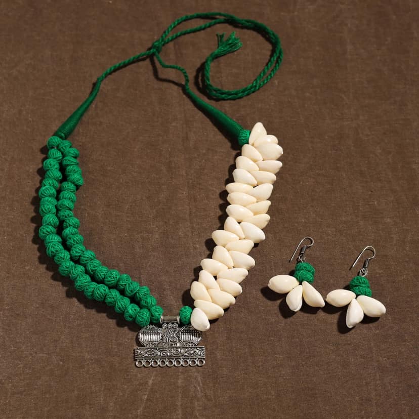 Multicolor - Handmade German Silver Shell Necklace Set 11 view 2