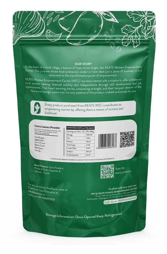 KEATS Curry Leaves Karam with Garlic - Authentic Indian Spice Blend view 2