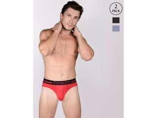 Frenchie Casuals 4001 Men Solid Cotton Briefs in Assorted Colours Pack of 2 - S