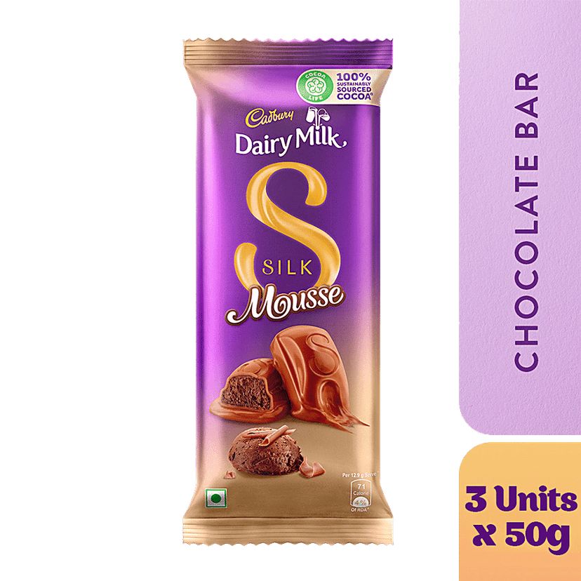 Cadbury Dairy Milk Silk Dairy Milk Silk Mousse - Chocolate Bar, 3 x 50 g Multipack