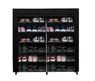 Philoshop 12 Layer Metal Shoe Rack with Cover | Heavy Duty Iron Frame | Large Capacity Shoe Organizer | Dustproof & Portable Shoe Stand for Home