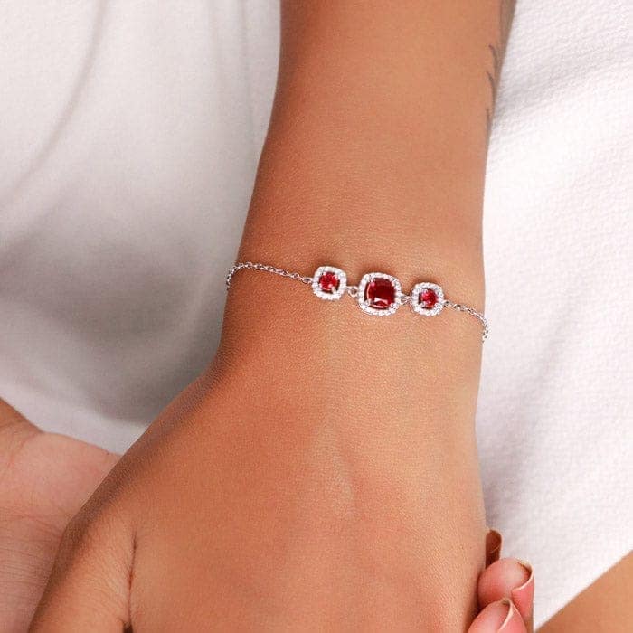 Silver Red Royalty Bracelet view 2