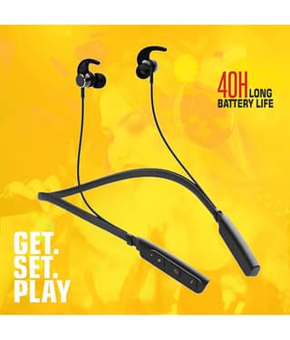 UBON CL 5300 Bluetooth Bluetooth Neckband On Ear 40 Hours Playback Active Noise cancellation IPX4(Splash & Sweat Proof) Black