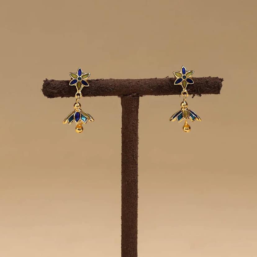 Multicolor - Handcrafted Paka Meenakari Earrings 127