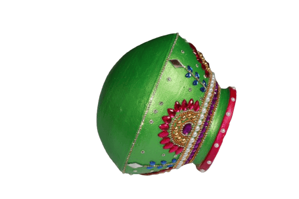 Hand-Painted Decorative Pot with Pearl & Floral Embellishments view 2