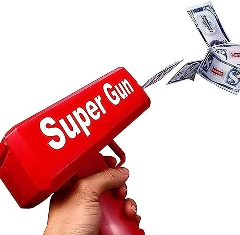 Supreme Money Gun with 100 Dollars Cash Included for Wedding, Parties and Fun view 2