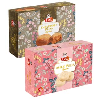 Lal Sweets Dharwad Peda & Milk Peda Combo Pack 400g Each