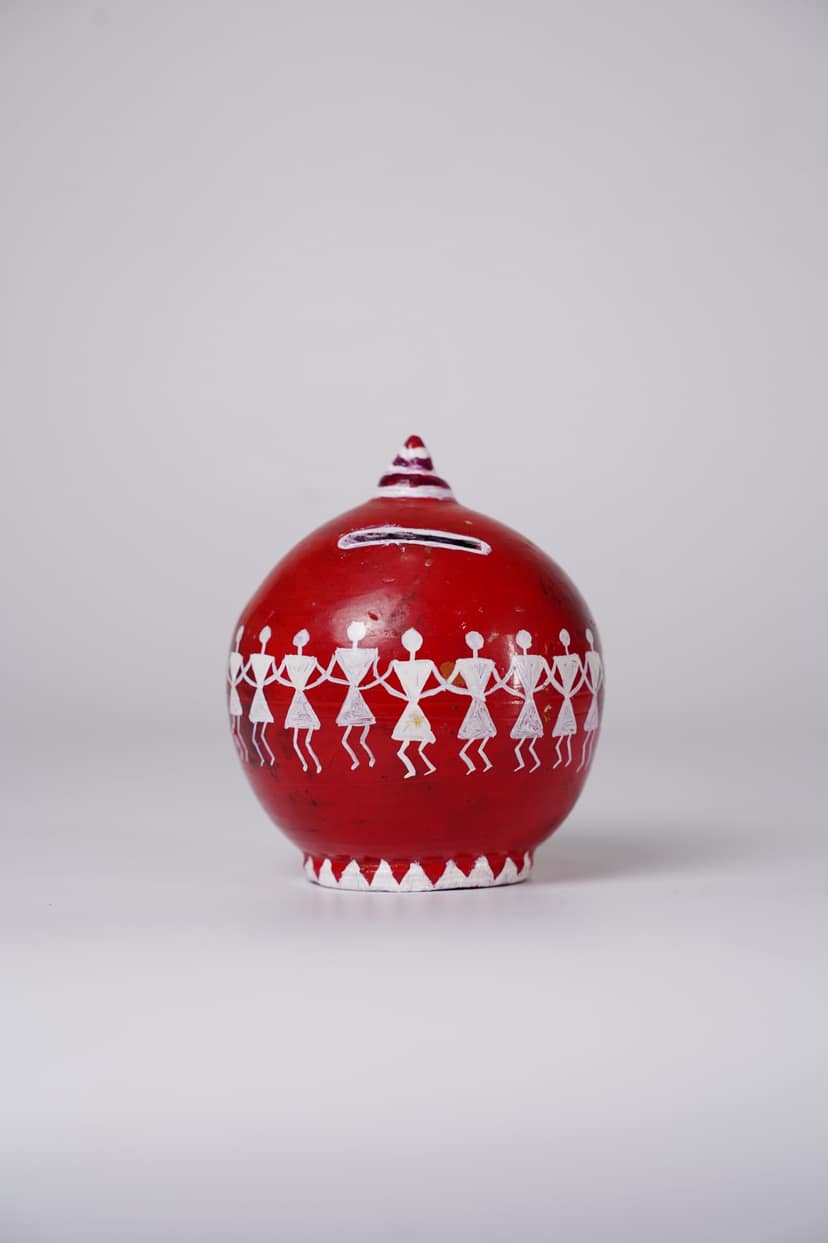 Tisser Brown Rang Tarang Clay piggi bank, Terracotta – Premium Handcrafted Eco-Friendly Product