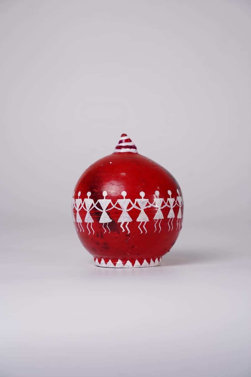 Tisser Brown Rang Tarang Clay piggi bank, Terracotta – Premium Handcrafted Eco-Friendly Product view 2
