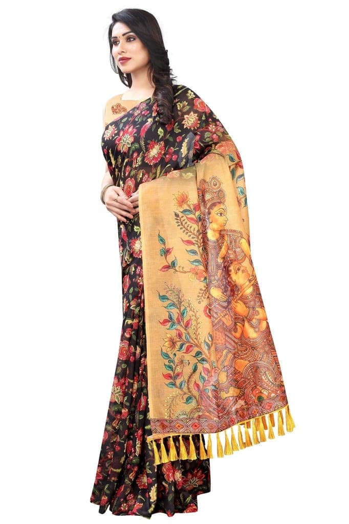 Silk Zone Women's Chanderi Cotton Saree With Blouse Piece view 2