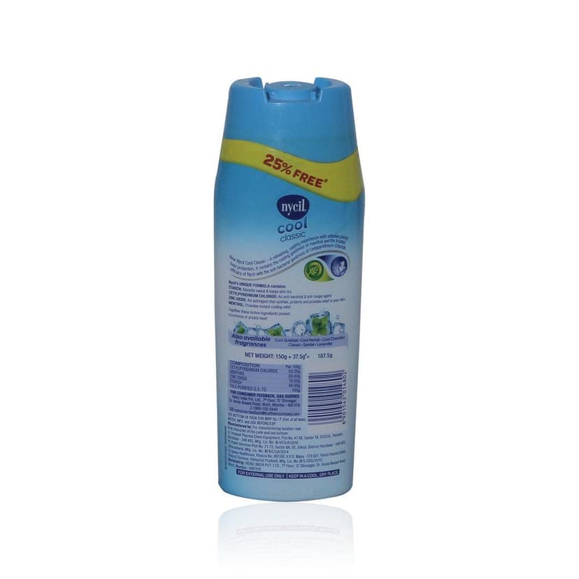 Nycil Talc - Cool Classic, 150g Bottle view 2