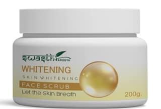 Swasth Arogya Whitening Face Scrub || Lightens Skin Tone || Dirt & Impurities || Free Of Mineral Oils & Parabens || Clear & Radiant || Pack Of 1 Jar Whitening Face Scrub (200gm.)