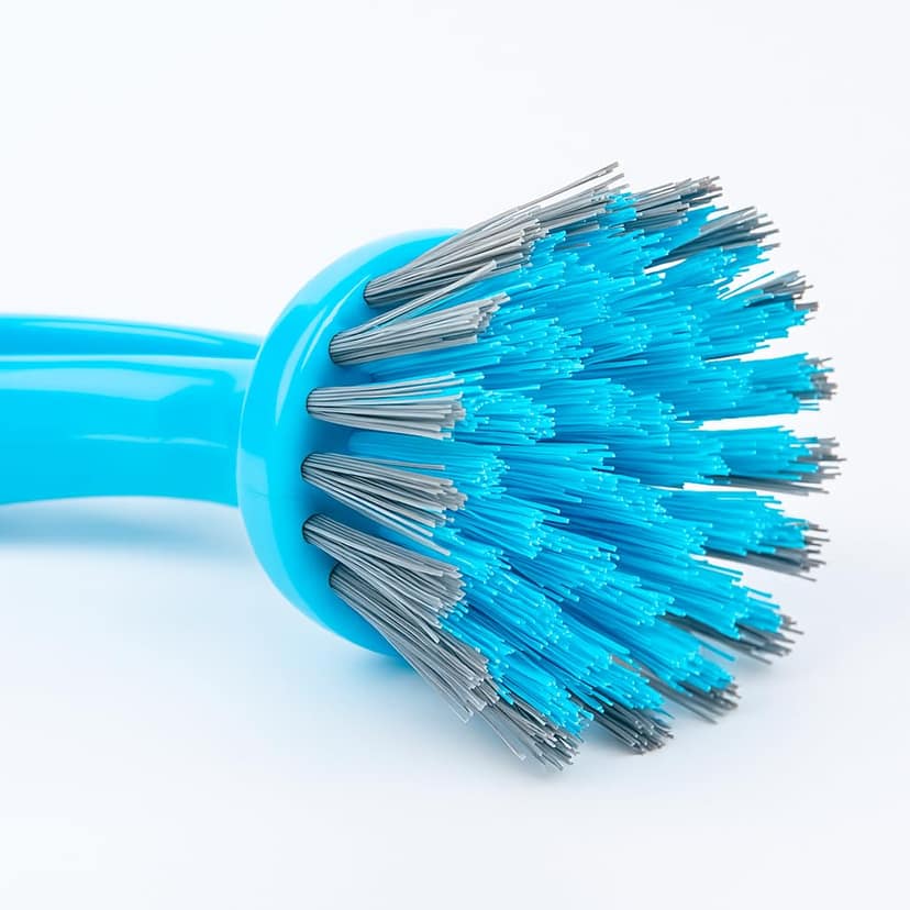 Blue � Kitchen Sink Scrub Brush � Round Bristle Head � Ergonomic Plastic Handle � Heavy Duty Cleaning Brush for Dishes, Pans, Basins & Surfaces � Multipurpose Scrubber Tool view 2