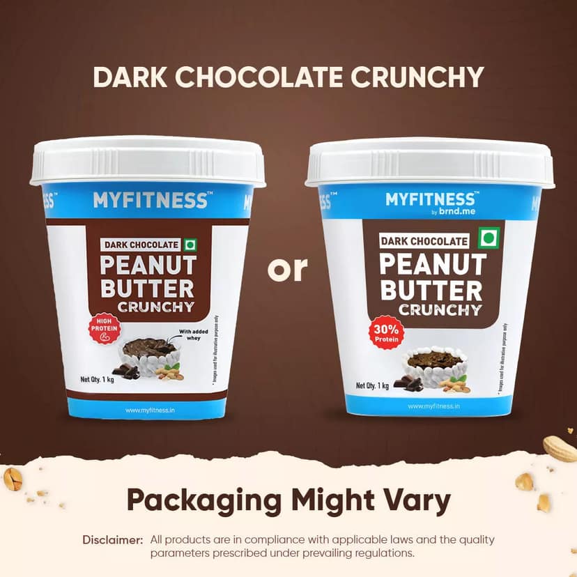 MyFitness Peanut Butter - Dark Chocolate | 30% Protein | Crunchy | Rich Chocolate Peanut Butter Spread MyFitness Peanut Butter - Dark Chocolate | 30% Protein | Crunchy | Rich Chocolate Peanut Butter Spread - 1 kg view 2
