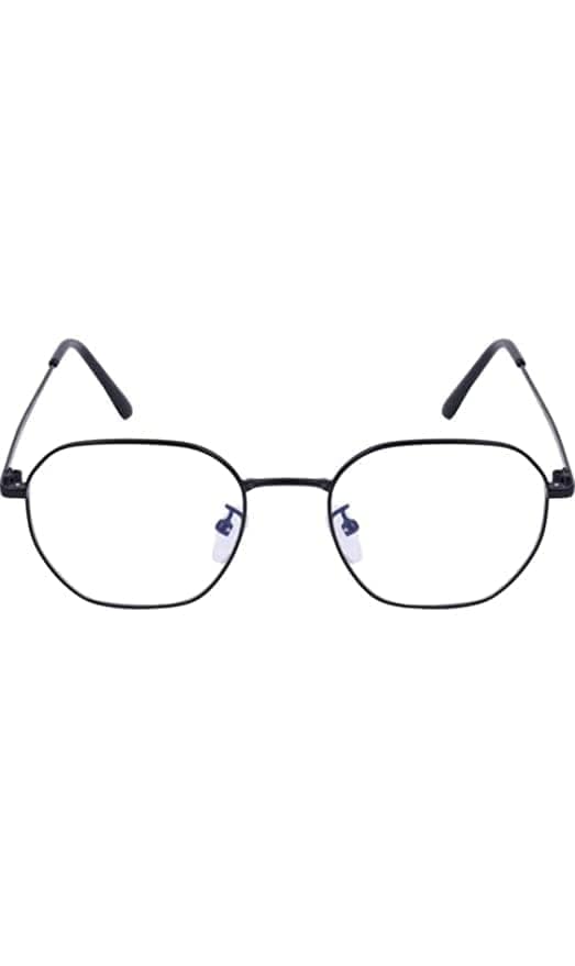 Jodykoes Blue Light Protection Anti Glare Unisex Premium Hexagon Metal Frame Spectacle Eyeglasses Eyewear (Black) view 2