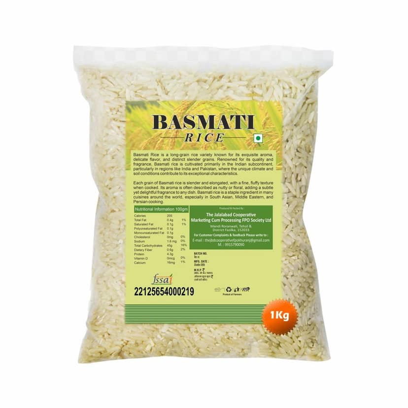 Basmati Rice 1 kg – Extra Long Grain, Fragrant & Pure Chawal. view 2