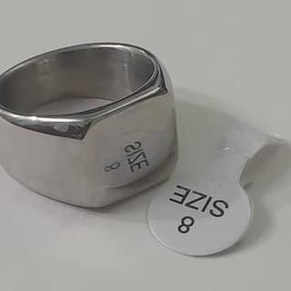 Men's Silver Signet Steel Ring