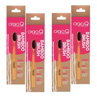 Orgaq Organicky Natural Bamboo ToothBrush With Charcoal Infused Castor Bean Bristle for Oral Care | Eco Friendly