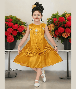Mullick the designer Pack of 1 Baby Girls Polyester Frock ( Yellow )