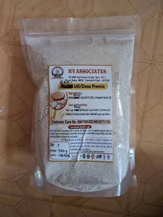 Hv Associates Ragi Idli Dosa Premix (500 G) | Instant Healthy Breakfast Mix For Soft Idlis & Crispy Dosas | Made With Washed Ragi & Urad Dal