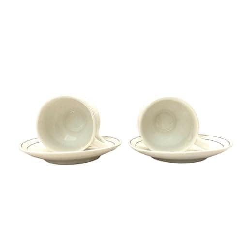 STOREPEDIA Fine Bone China White Cups and Saucer with Golden Line, Cup and Saucer Set for Tea Milk Coffee Chai, Teacup Set, Cup & Saucer Sets, (2 Cups and 2 Saucer) 150 ml Tea Cup Set of 2 view 2
