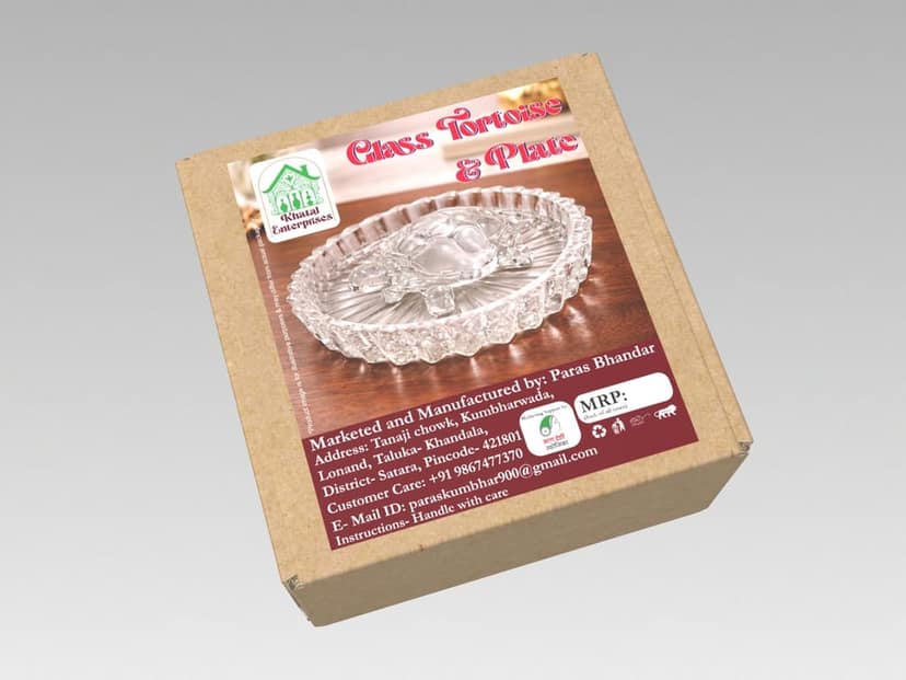 Glass Tortoise With Plate Shopise