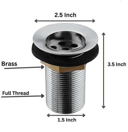 WEKTU Basin, Bathroom Sink, Kitchen Sink Stainless Steel Push Down Strainer (7 cm Set of 2) view 2