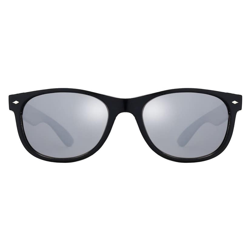 PARIM Polarized Unisex Wayfarer Sunglasses Black Frame / Silver Lenses | SKU 1290 B1 view 2