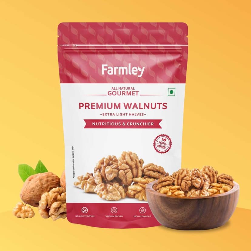 Farmley Premium Extra Light Halves Kernels (Akrot) Walnuts (200 g) view 2