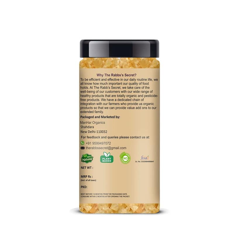 The Rabb's Secret Gond Katira Pure Organic Jar 150gm| Tragacanth Gum| Edible Gum (Gond Katira, 150gm) view 2