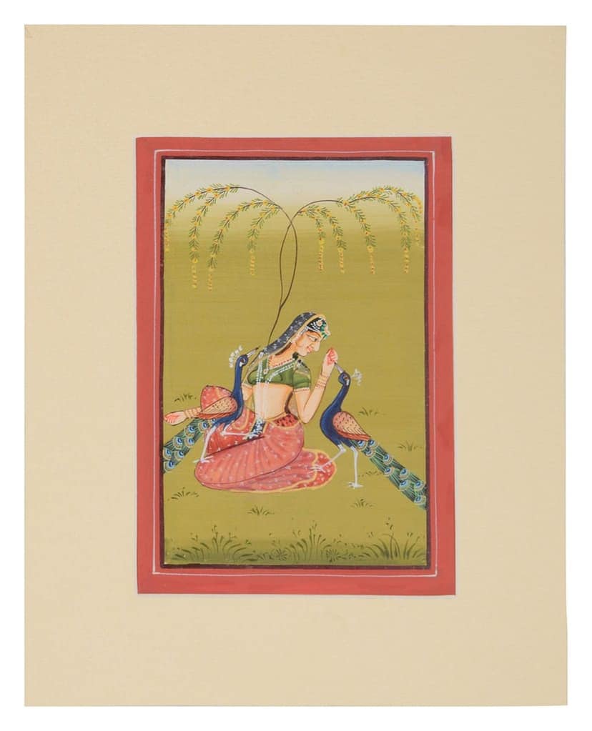 Cottage Paper Ragini Painting (18 cm x 19 cm x 2 cm)