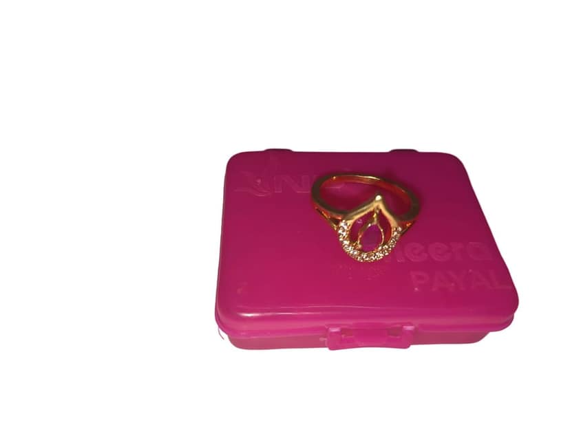 Buy Online Cubic Zirconia Gold Plated Tear Drop Ring for Women