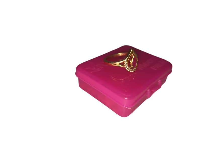 Buy Online Cubic Zirconia Gold Plated Tear Drop Ring for Women view 2