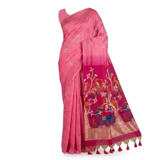 Bright Pink Sambalpuri Saree