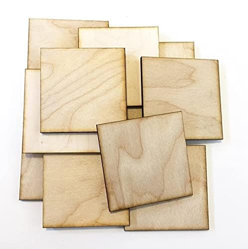 Haoser 10 Pieces Unfinished Crafts 10" Inch Wood Square, Holiday Craft Supplies, Wood Shape Sheets, Crafting Shapes view 2