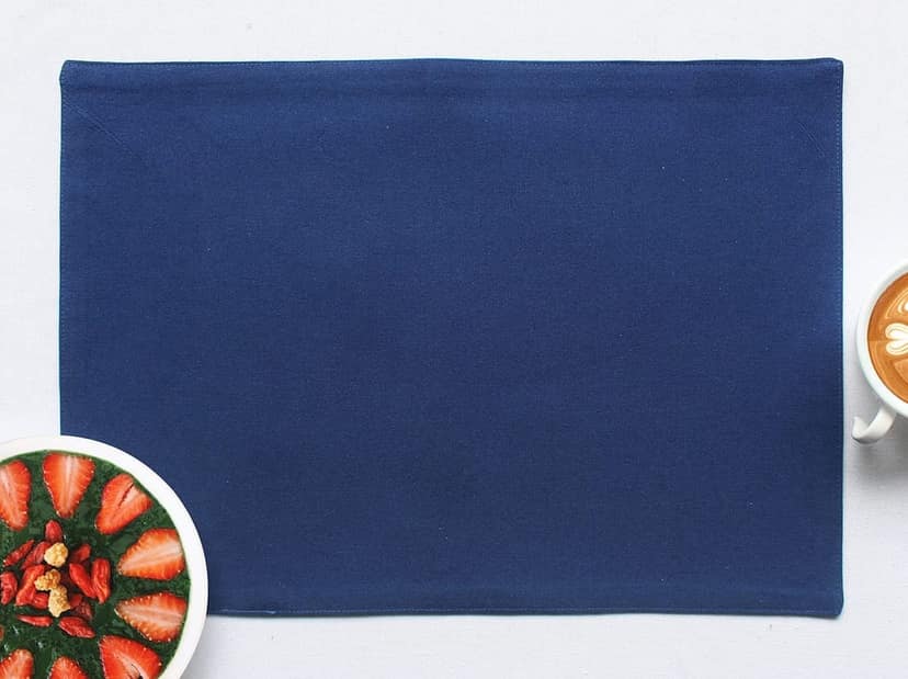 Airwill, Cotton Plain Pattern Dining Table Placemats, 33x48cms (Blue) - Pack of 4 pcs