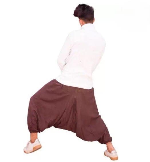 Brown Cotton Relaxed Fit Harem Pants 1 set (4 PC) view 2