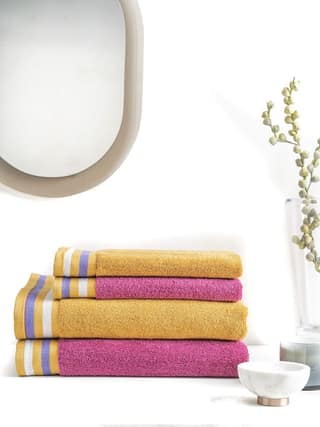 DDecor 100% Cotton 2 Bath Towel + 2 Hand Towel | Plain Dual Color 500TC | Zero Twist with High Absorbency | Perfect for Everyday Use | Zest Collection | 75 CM X 150 CM + 40 CM X 60 CM