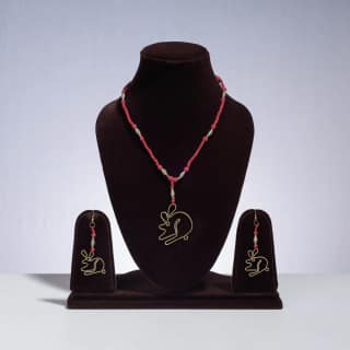 Multicolor - Handmade Patwa Threadwork Brass Necklace Set