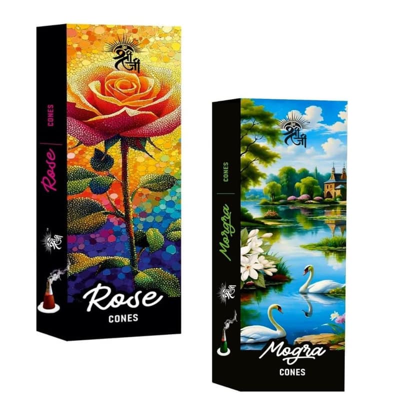 Shri Shriji Flam Aromatic Rose Dhoop Cones � Premium Fragrance (Combo Pack) | Natural Incense Cones for Pooja, Meditation, Relaxation & Home Fragrance | Long-Lasting Aroma