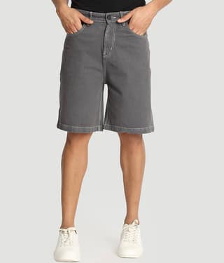 Bene Kleed Grey Cotton Men's Denim Shorts ( Pack of 1 )