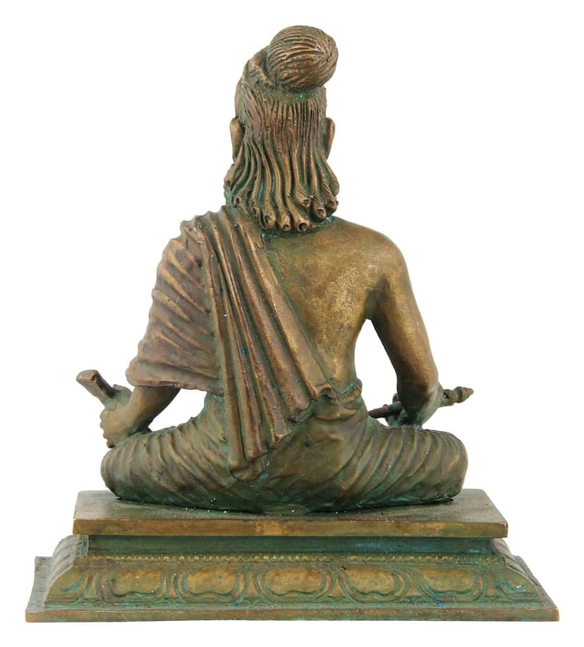Poompuhar Bronze Thiruvallur Idol (9 cm x 12 cm x 18 cm, Yellow) view 2