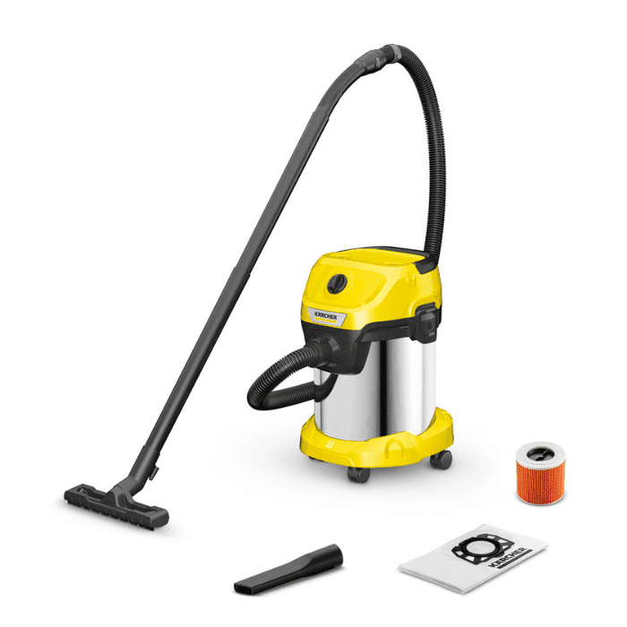 WD 3 Wet and Dry Vacuum Cleaner with Stainless Steel of 17 l Tank Capacity