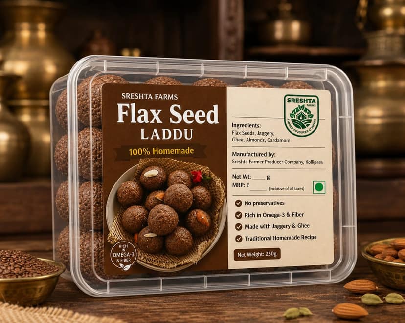 Sreshta Farms Flax Seed Laddu 250g view 2