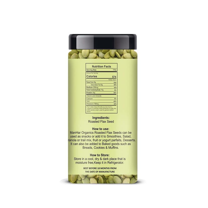 ManHar Organics Roasted Pumpkin Seeds 125gm Jar for eating- - AAA Grade |Protein and Fiber Rich Superfood| (Roasted Pumpkin Seeds, 125gm) view 2