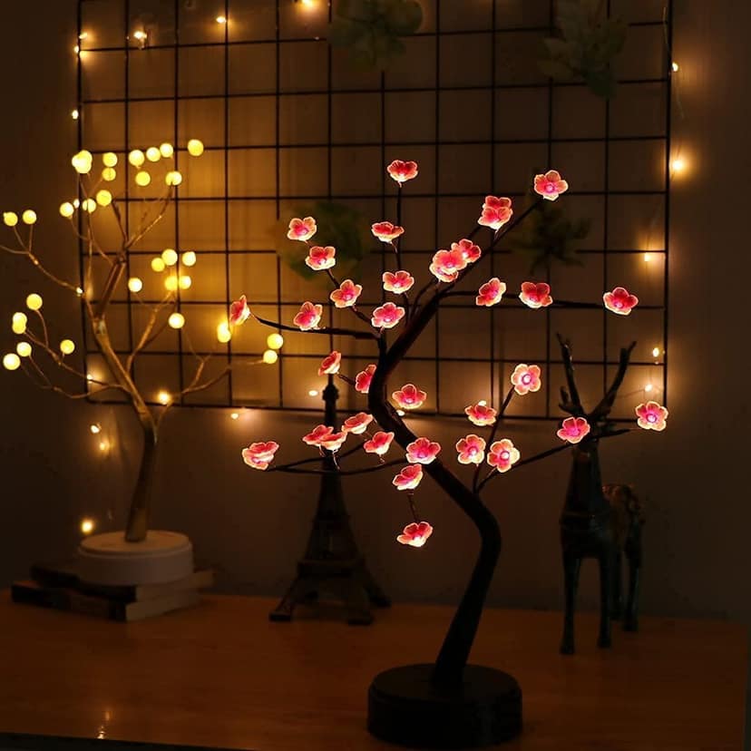 GLOWSERIE Warm White LED Blossom Tree Light – Aesthetic Table Lamp view 2