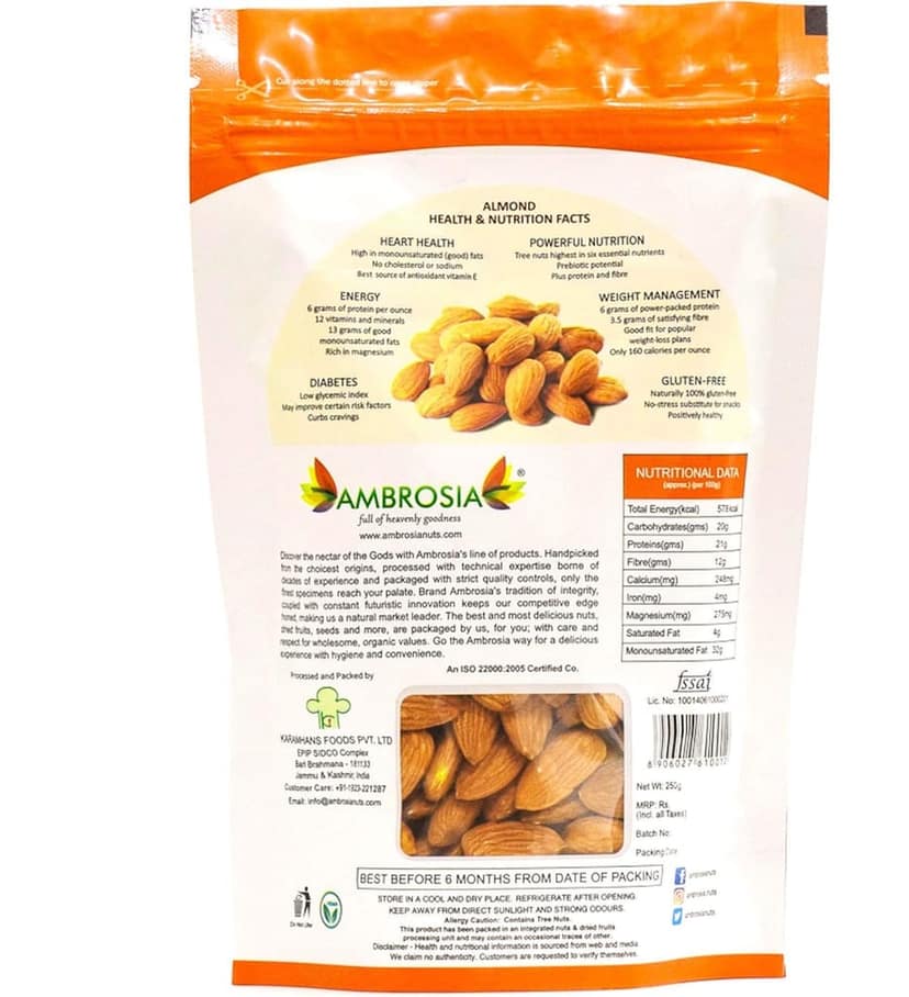 Ambrosia Walnut Kernel, Almonds, pistachio, Cashew, Raisins Dry Fruit Combos, 250g (Combo of 5) view 2