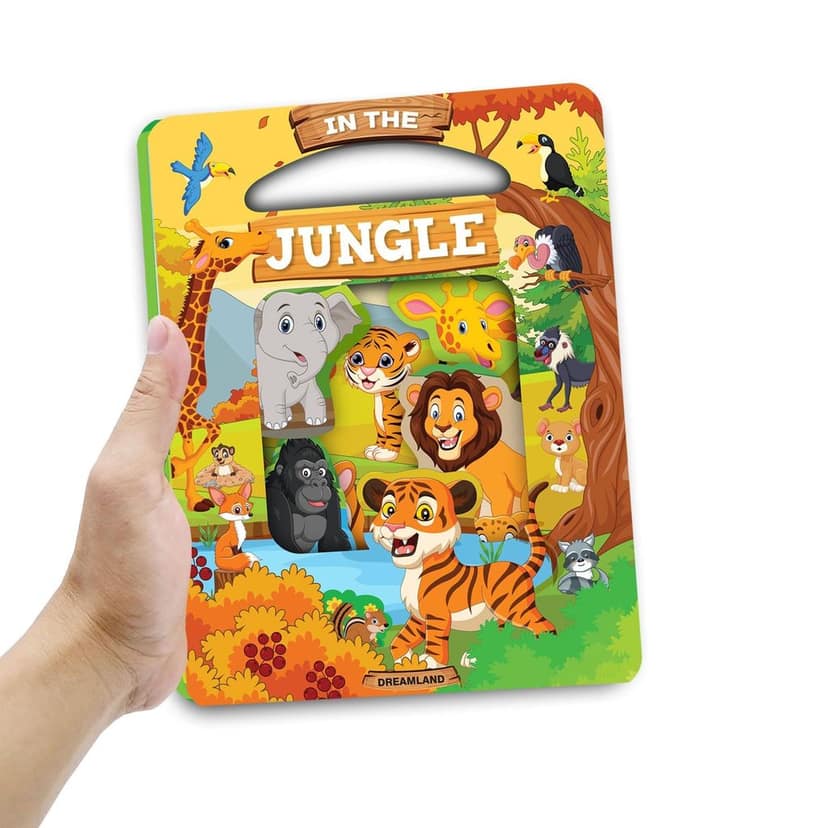 Die Cut Window Board Book - In the Jungle Picture Book for Children Educations Board Book for Kid Die-Cut Shape Board Books [Board book] Dreamland Publications view 2