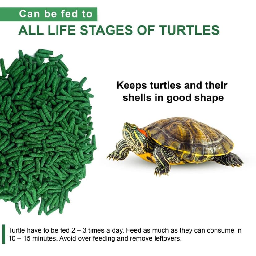 Tunai Super Saver Adult Turtle Food Spirulina Added for Good Shell Health & Daily Diet |1Kg| for Red-Eared, Musk, Mud, Cooter Turtle and Land Tortoise view 2