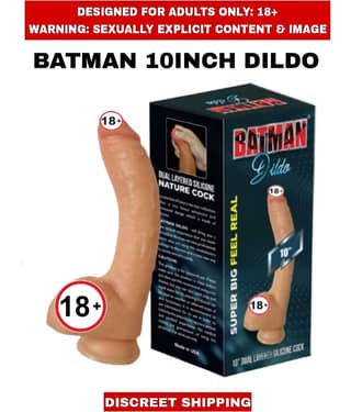 ADULT SEX TOYS BATMAN 10inch SOLID FLEXIBLE Realistic Silicon Dildo For Women